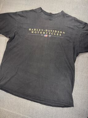 Vintage Harley Davidson Las Vegas Nevada 1999 Graphic T Shirt Faded Black